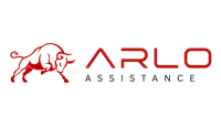 the arlo logo on a black background